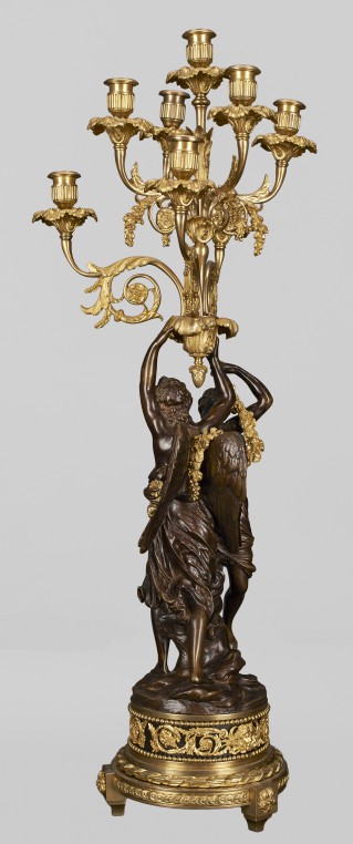 Eight-branch candelabra with figures of Cupid and Psyche - 1
