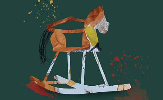 Rysunek przedstawiający konia na biegunach.