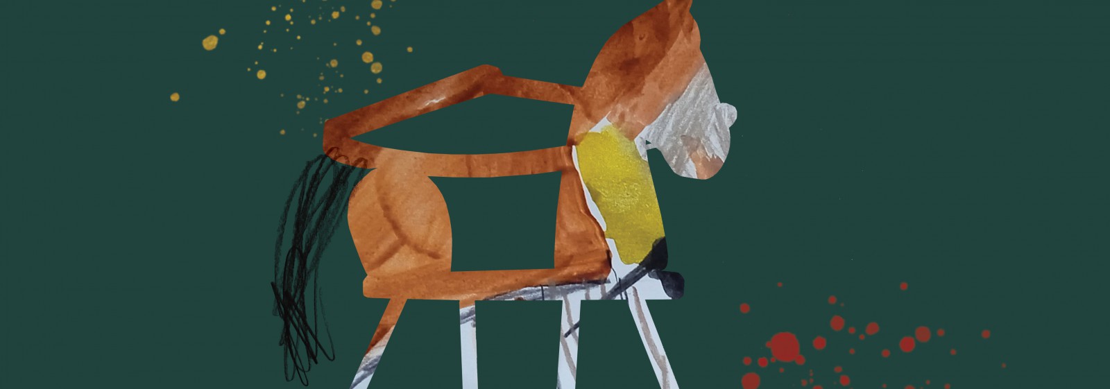 Obrazek przedstawiający rysunek konia na biegunach. 