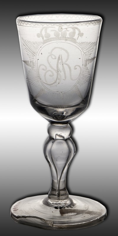 Wine-glass with monogram of King Stanisław August