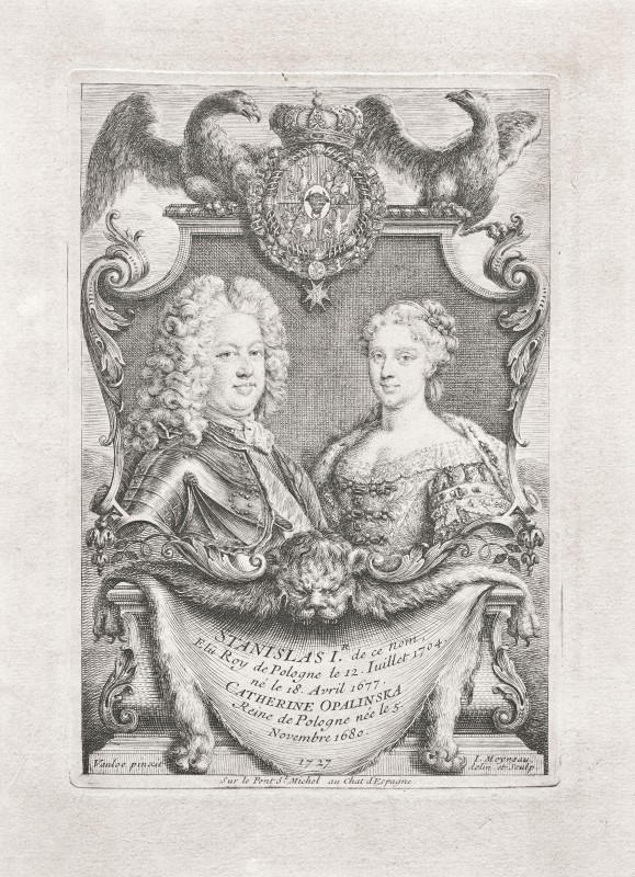 Portrait of king of Poland Stanislaus I and Catherine Opalińska, queen of Polnad