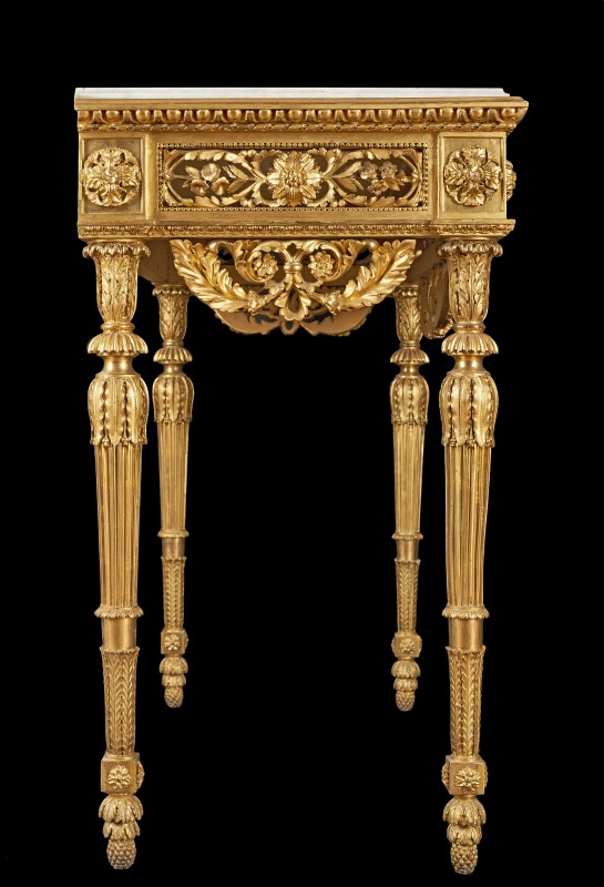 Gilded wood console table