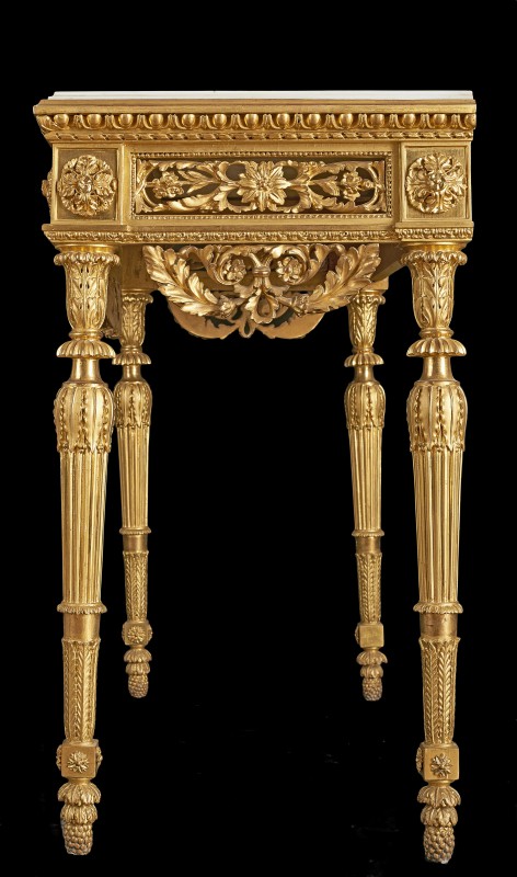 Gilded wood console table