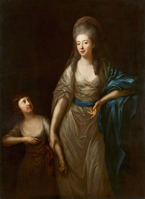 Portrait of Countess Amalia Augusta Löfer with daughter