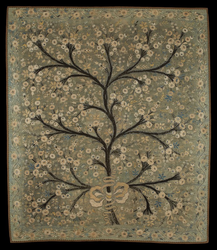 Chinese-style wall hanging with 'tree of life' motif