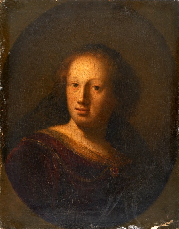 Portret kobiety z rubinowym wisiorkiem