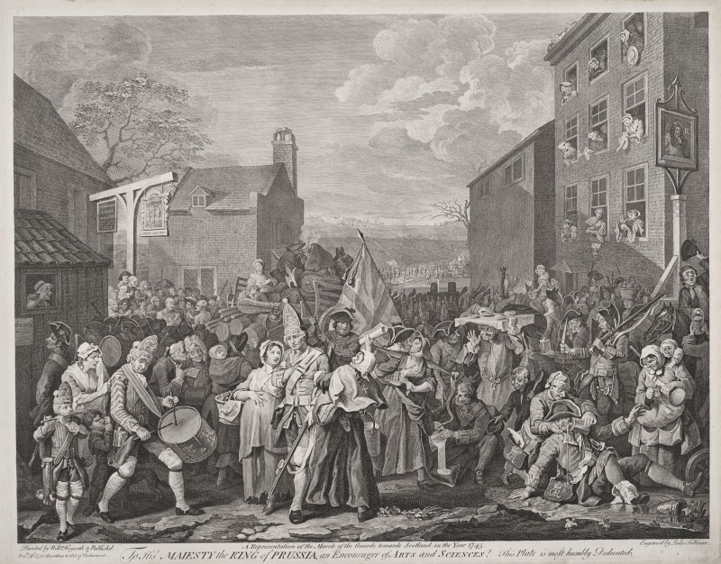 Przedstawienie Marszu Gwardii na Szkocję w roku 1745