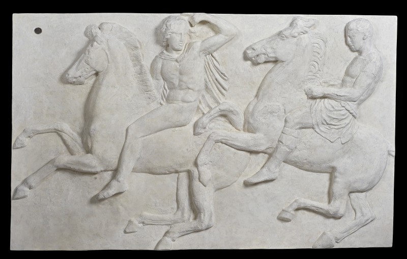 Horsemen race in Panathenaic procession. Fragment of a relief from west frieze of Parthenon