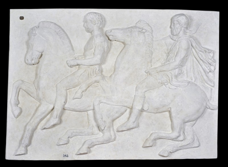 Horsemen race in Panathenaic procession. Fragment of a relief from west frieze of Parthenon