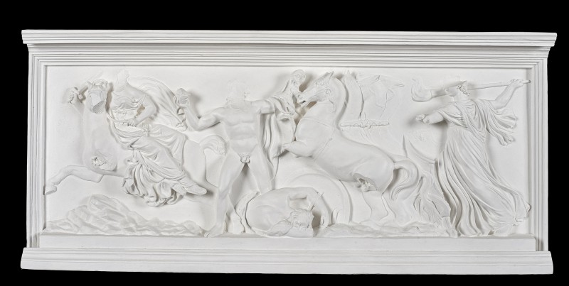 Eos riding on horseback; Helios drives his quadriga emerging from the sea. Fragment of the of the Pergamon Altar, South frieze 