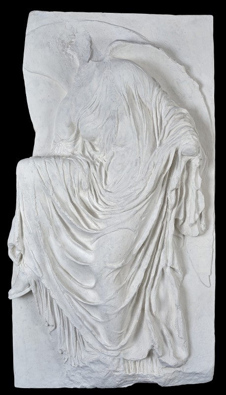 Nike unbinding her sandal, a releif from the parapet panel from the Temple of Athena Nike o the Acropolis of Athens