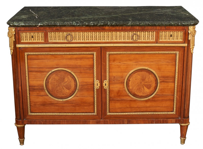 Louis XVI commode with drawer, for playing backgammon
