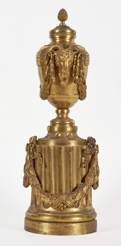 Andiron in the form of urn with head of a ram