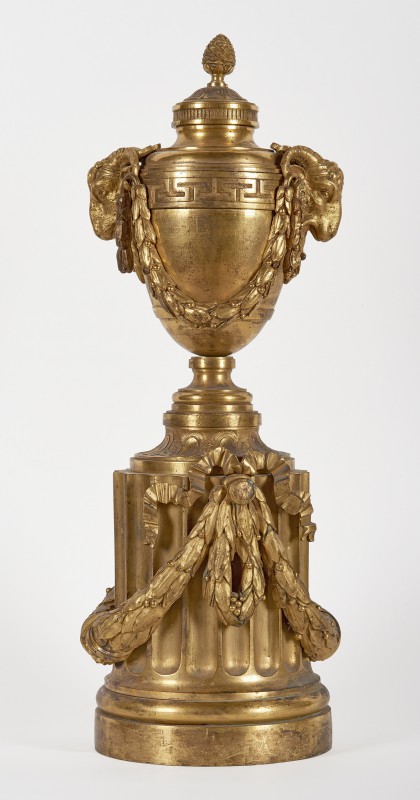 Andiron in the form of urn with head of a ram