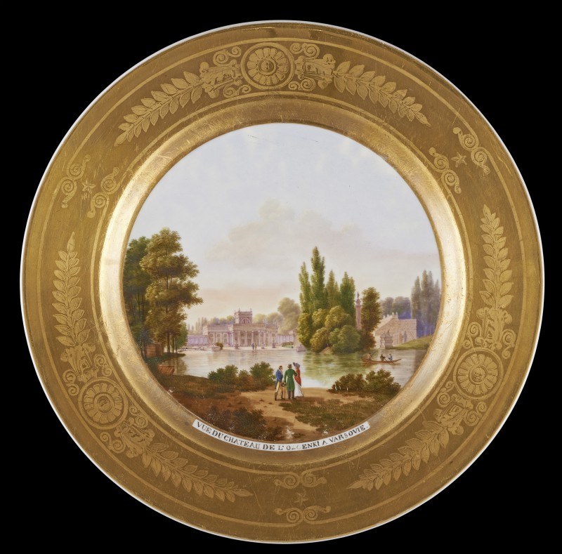 Plate with a view of Palace on the Isle in Łazienki