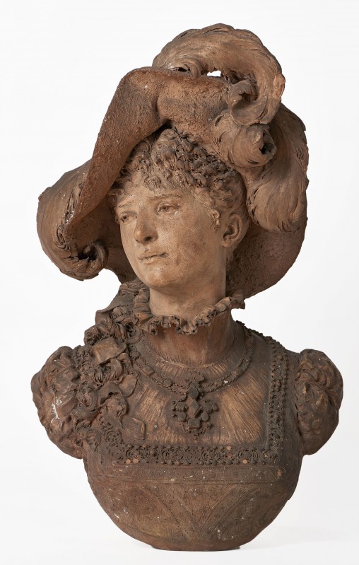 Bust of a Woman in Hat with Plume
