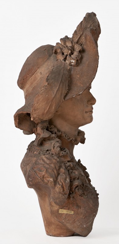 Bust of a Woman in Hat with Plume