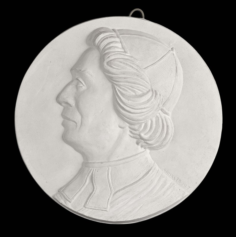Medalion z profilem arcybiskupa.Jana Pawła Woronicza
