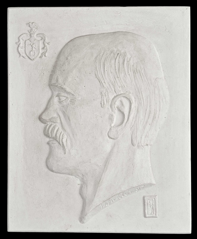 Plaquette with portrait of Sylwester Papiński - conservator-restorer