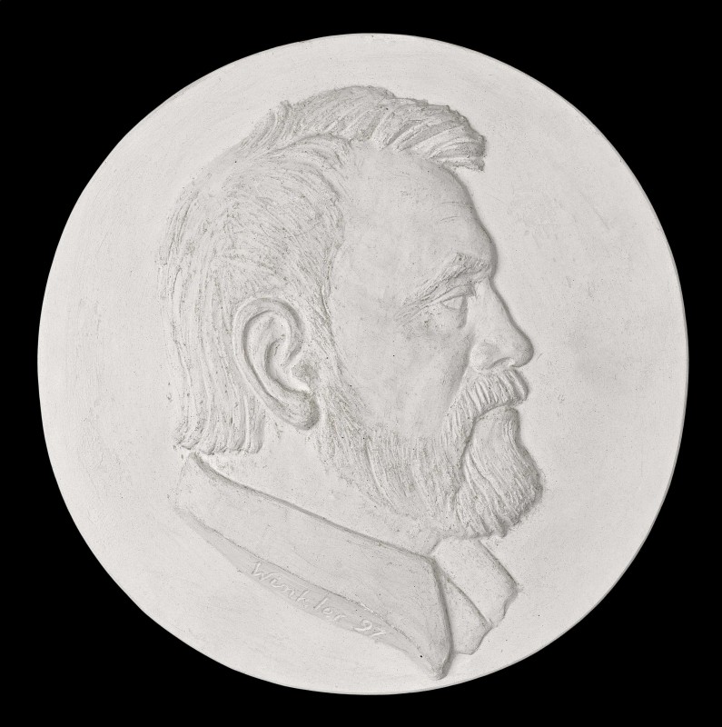 Medallion with portrait of  Edward Jeliński - sculptor