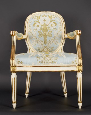 Armchair with medallion-shaped armrests - 1