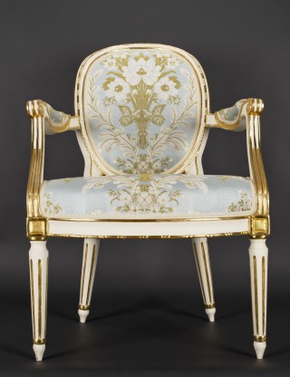 Armchair with medallion-shaped armrests - 1