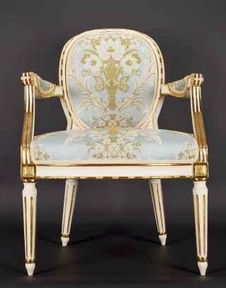 Armchair with medallion-shaped armrests - 1