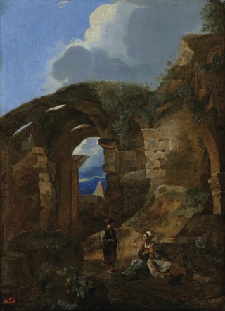 Peasants Resting Among Roman Ruins - 1