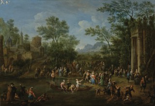 Landscape with Lakeside Gathering - 1