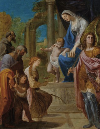 Madonna tronująca z Dzieciątkiem, św. Janem, Archaniołem Michałem, św. Franciszkiem, św. Łucją i Józefem - 1