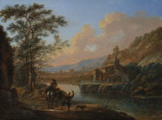 Italianate Mountainous Landscape with Sunrise - 1