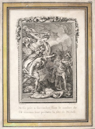 Perseusz pokazujący głowę Meduzy przeciwnikom