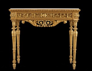 Gilded wood console table - 1