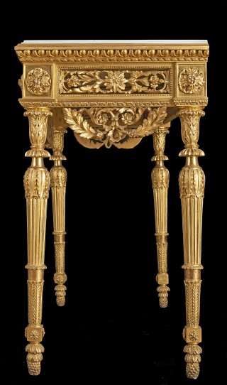 Gilded wood console table - 2