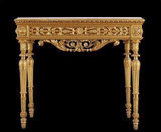 Gilded wood console table - 1