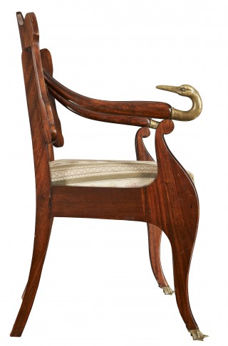 Empire armchair with heron motif - 3