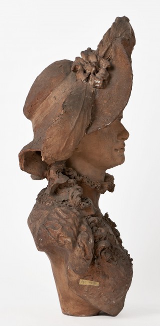 Bust of a Woman in Hat with Plume - 2