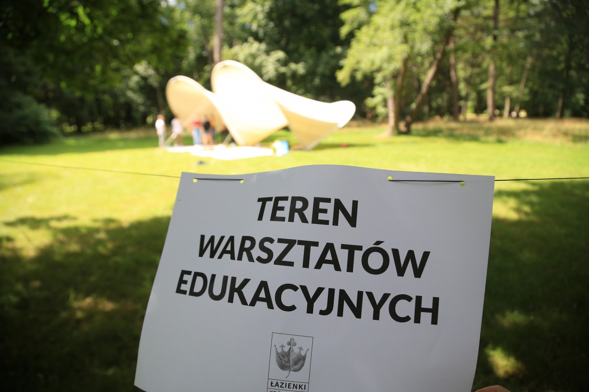 Napis "Teren warsztatów edukacyjnych".