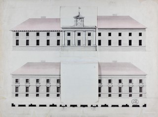 Dominik Merlini, Projekt Wielkiej Oficyny (Grand Commun) w Łazienkach Królewskich. Elewacja zachodnia, wariant III, 1788 rok 