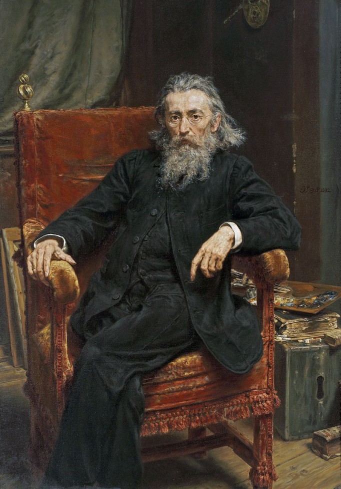 Autoportret Jana Matejki siedzącego w fotelu.