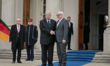Szefowie polskiej i niemieckiej dyplomacji w Pałacu na Wyspie
