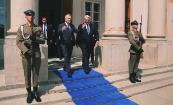 Szefowie francuskiej i polskiej dyplomacji w Pałacu na Wyspie 