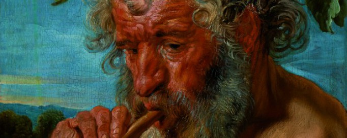 Obraz przedstawiający Satyra grającego na flecie.