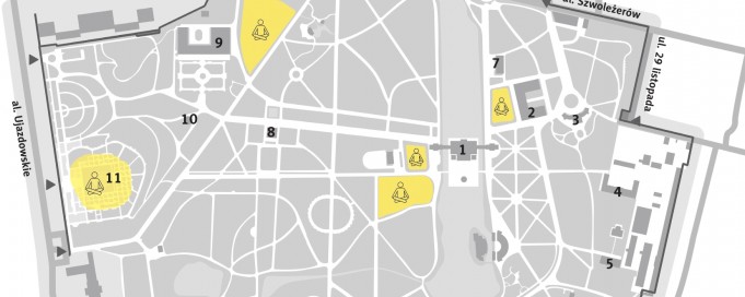 Mapa Łazienek Królewskich